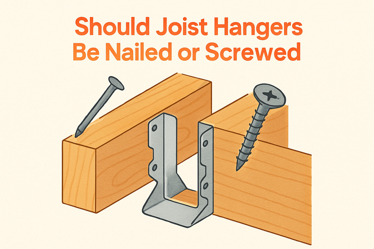should joist hangers be nailed or screwed image