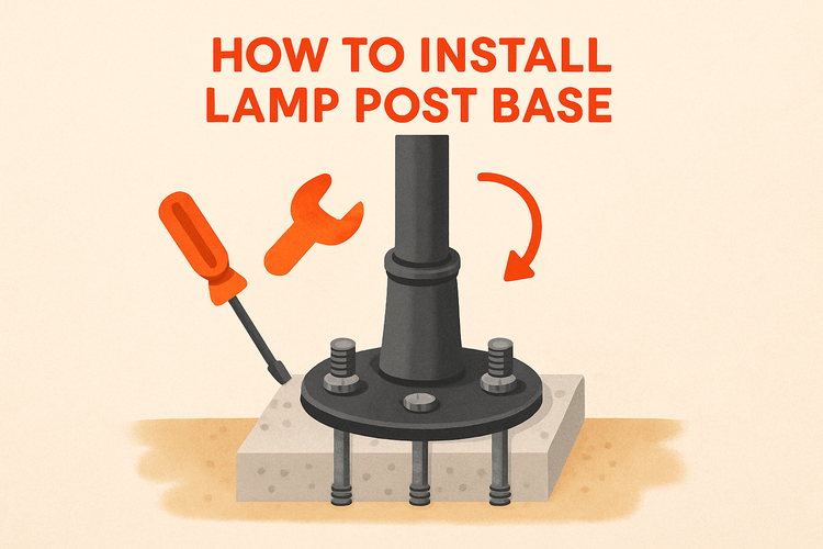 how to install lamp post base image