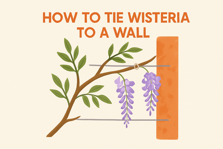 how to tie wisteria to a wall image