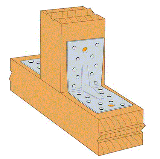 Simpson Strong-Tie ABR105 105mm x 105mm x 90mm Reinforced Angle Bracket Pre-Galv
