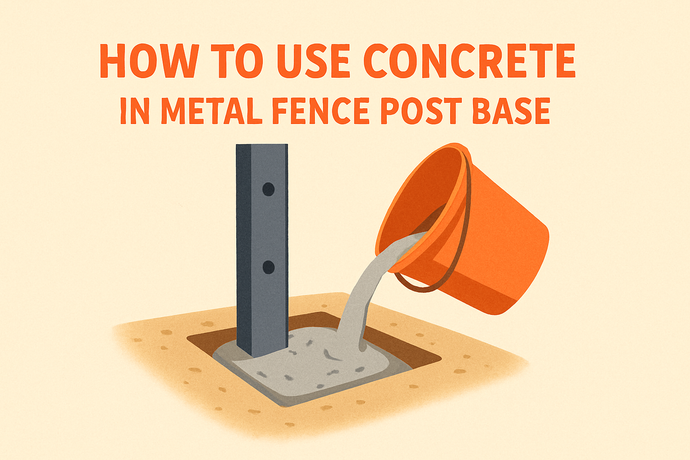 How To Use Concrete In Metal Fence Post Base