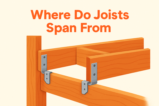where do joists span from using joist hangers image